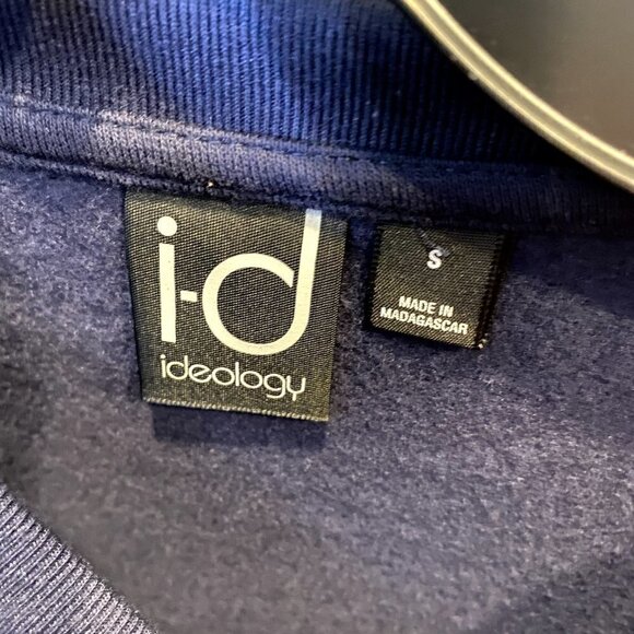 ID Ideology Mens Fleece Pullover Crewneck Sweatshirt Navy Size S - Picture 5 of 6